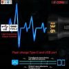 5Core 3PCS 12V Car USB Fast Charger USB-C Adapter For iPhone; Samsung;  OnePlus Etc CDKC11 USBC 3Pcs