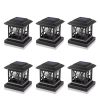 Solar Post Cap Lights Outdoor; RGB & Warm White 2 LED Lighting Mode 20 LM; Fits 3.6x3.6 4x4 4.5x4.5 5x5 Wooden Fence Deck Patio Garden. Black