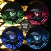 Solar Post Cap Lights Outdoor; RGB & Warm White 2 LED Lighting Mode 20 LM; Fits 3.6x3.6 4x4 4.5x4.5 5x5 Wooden Fence Deck Patio Garden. Black