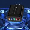 20W 4 Ports Adapter Charger With LED Digital Display; 3.1A Charging Head For Apple IPhone; Android Smartphones