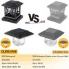 Solar Post Cap Lights Outdoor; RGB & Warm White 2 LED Lighting Mode 20 LM; Fits 3.6x3.6 4x4 4.5x4.5 5x5 Wooden Fence Deck Patio Garden. Black