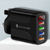 20W 4 Ports Adapter Charger With LED Digital Display; 3.1A Charging Head For Apple IPhone; Android Smartphones